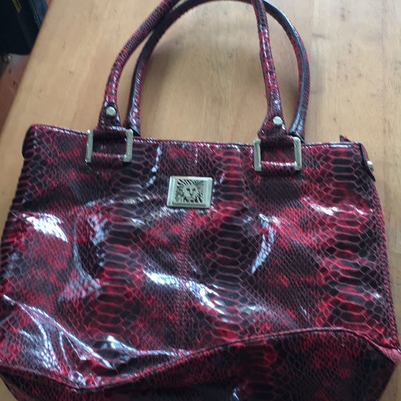 And Klein red snake python print Shoulder bag - Picture 1 of 4